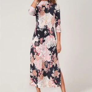 NWT Spartina 449 Naomi Mockneck maxi dress in Linden romantic